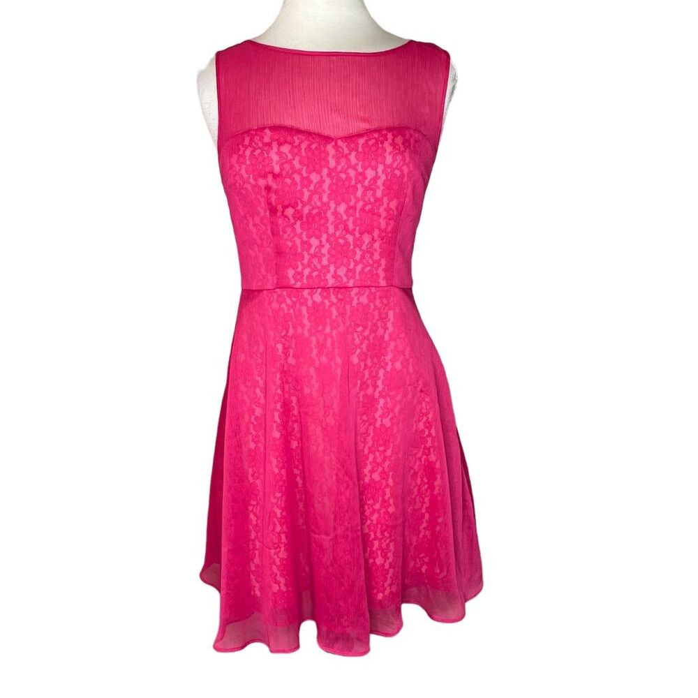 Betsey Johnson Women's Hot Pink Lace Dress Size 6